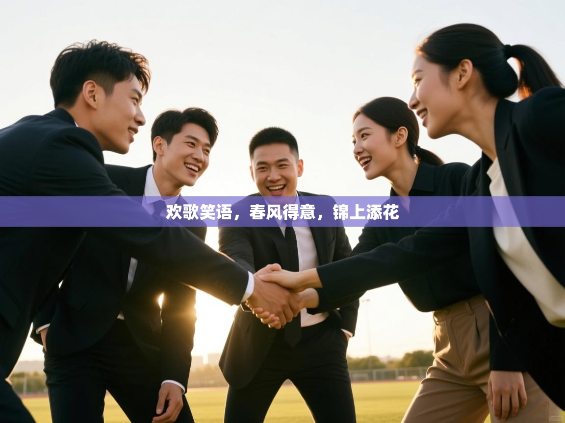 欢歌笑语，春风得意，锦上添花
